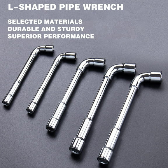 Metric L Shaped Hex Socket Wrench Set 6mm 7mm 8mm 9mm 10mm Double Head Vanadium Steel Plated Angled Repair Tool for Mechanic Plumber Car DIY Home Industrial