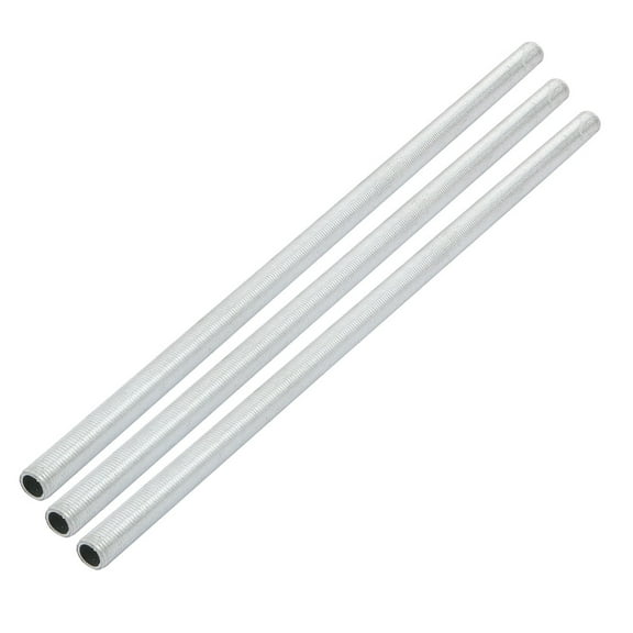 Metric M10 1mm Pitch Thread Zinc Plated Pipe Nipple Lamp Parts 280mm Long 3pcs