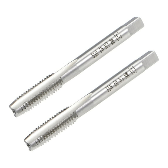 Metric Machine Tap Left M8 Thread 1.25 Pitch H2 3 Flutes High Speed Steel 2pc