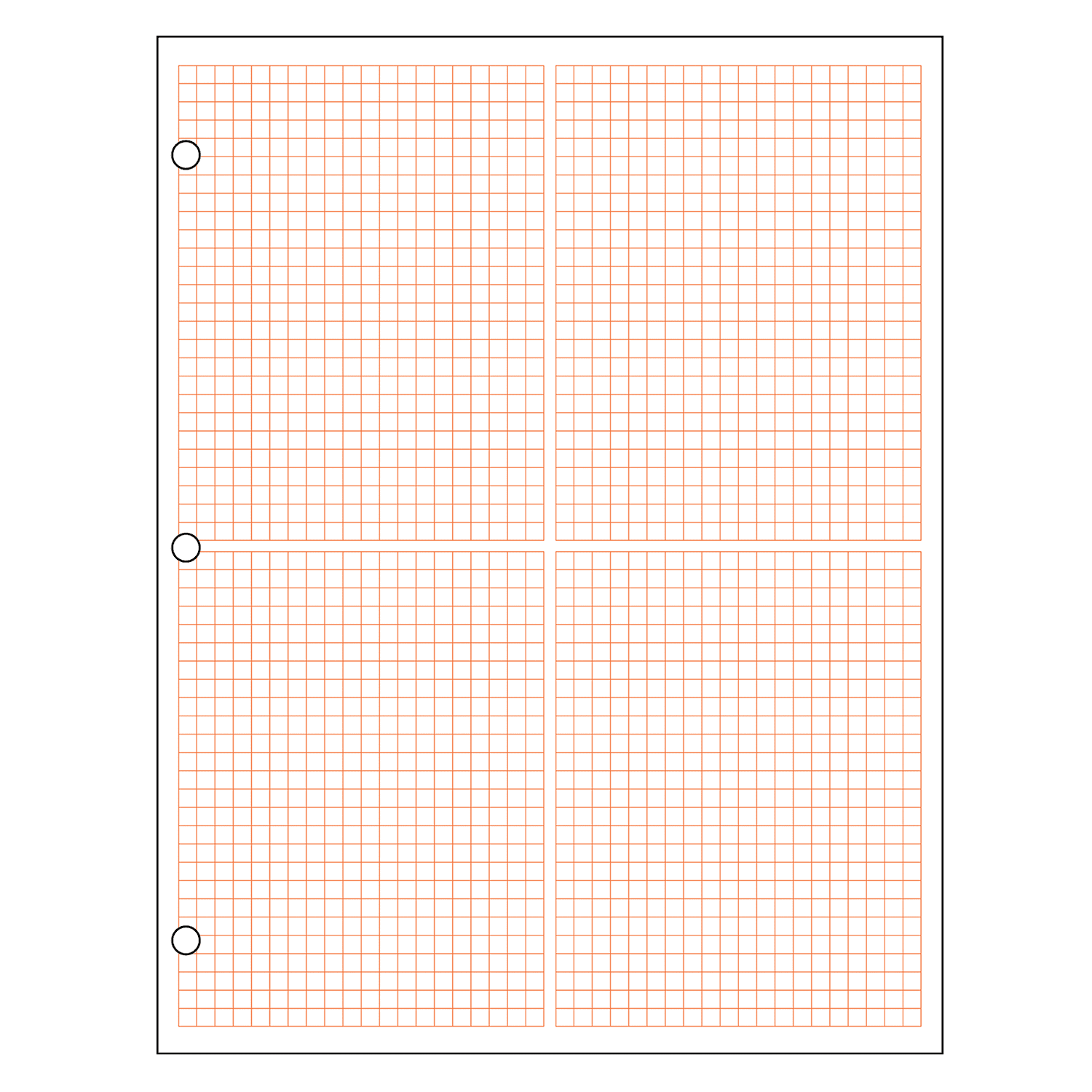 Metric Quadrant Graph Paper, 4 Quadrants With 1/2 cm Squares, Double ...