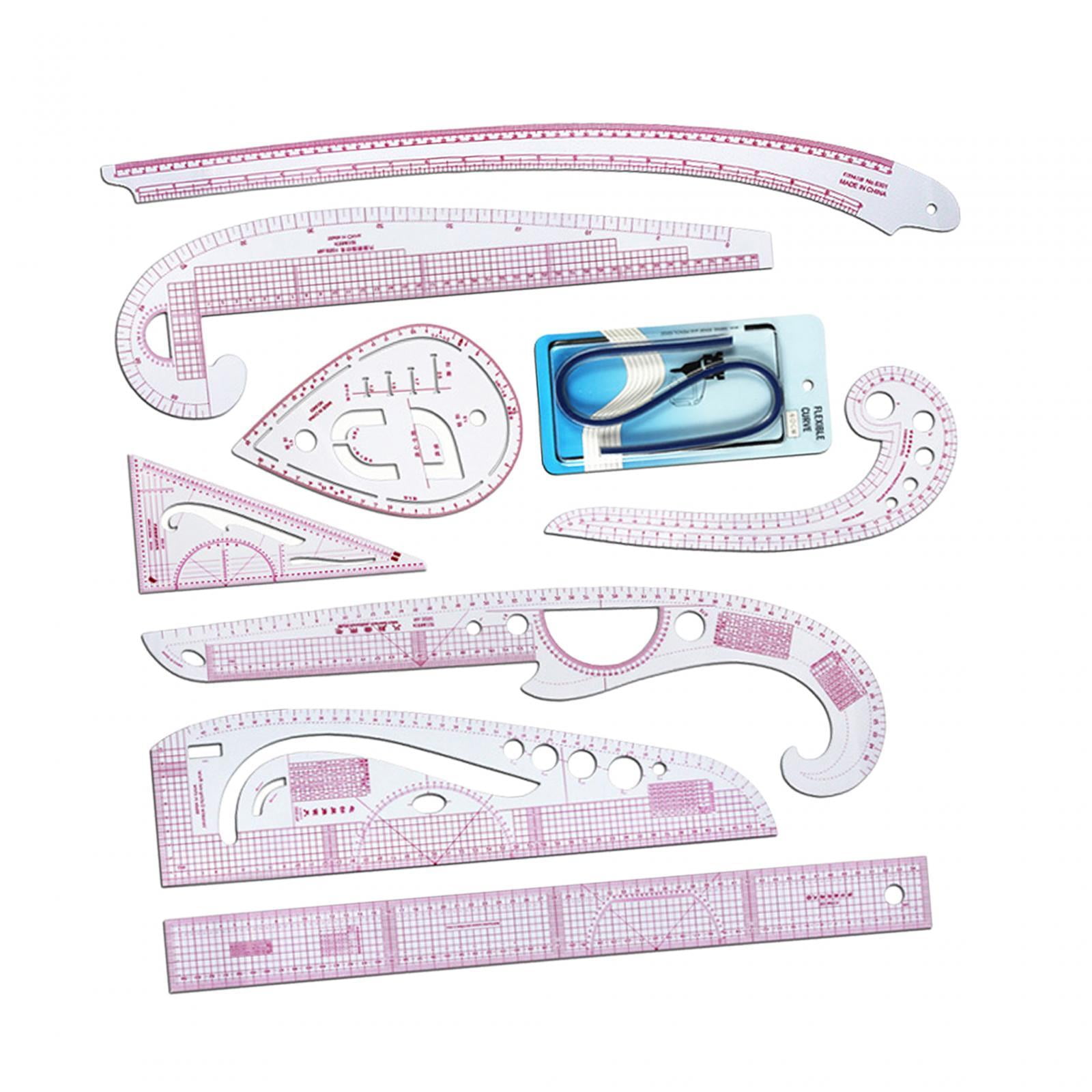 Metric Rulers Set Styling Sewing French Curve Ruler Set DIY Clothing ...