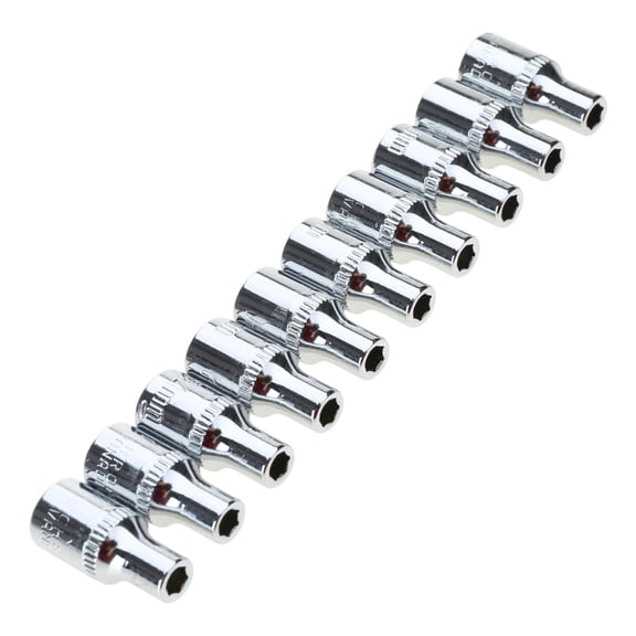 Metric Short Socket Wrench Spanner Tool Accessory 1/4Inch Drive 6 Point 4mm 14mm