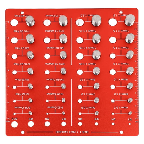 Metric & Standard Thread Checker Gauge for Bolts and Nuts, 6061 Aluminum Alloy