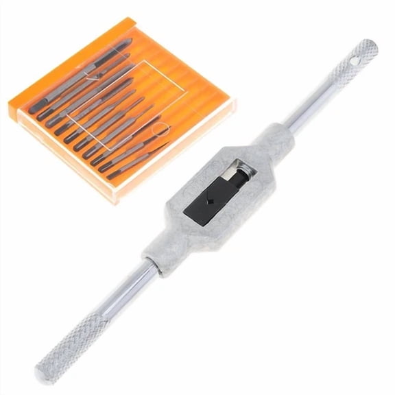 Metric Tap & Die Set With Adjustable Tap Wrench Tool M1-M3.5 10 Size Storage Box