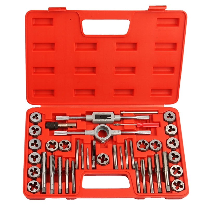 Metric Tap and Die Set 40 Pieces M3M12 Steel Flute Tap Kit Threading