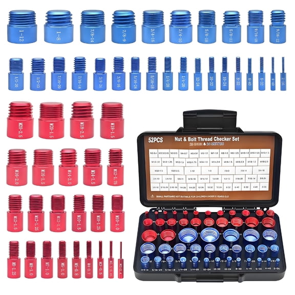 52 Part Thread Inspector Set SAE Measure Gauges For Screws Fasteners Workshop Maintenance Spaceflight Aluminum