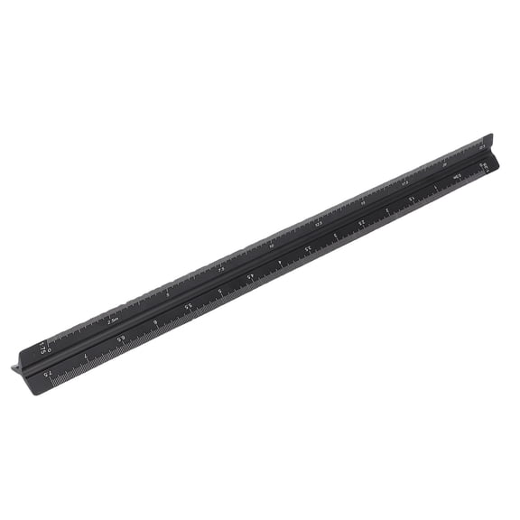 Metric Triangular Engineer Scale Ruler Aluminum Architect Draftsman Black