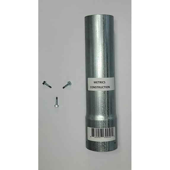 Metrics Construction MCPE2324 Fence Post Extender, Galvanized, 2-3/8 in dia x 24 in