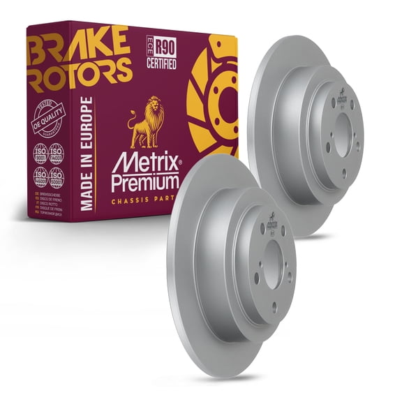 Metrix Premium Chassis Parts - 10.46 inch (265.7 mm) 2 PC Rear Coated Solid Disc Brake Rotor Fits 2005-2006 Saab 9-2X, 1998-2008 Subaru Forester, 1993-2007 Subaru Impreza, 1990-1999 Legacy 96121FZN