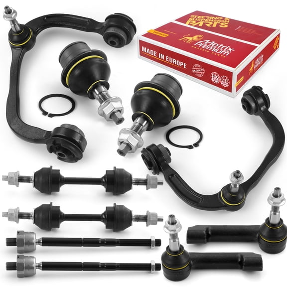 Metrix Premium Chassis Parts - 10 PC Front End Suspension Kit Fits 2009-2014 Ford F-150 4X4 Not for Raptor Models, ES800514, ES800515, EV800457, K500008, K750362, RK80306, RK80308, Made in Europe