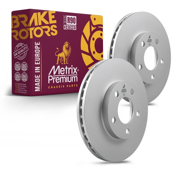 Metrix Premium Chassis Parts - 11.57 inch (294 mm) 2 PC Front Coated Ventilated Disc Brake Rotor Fits 96-07 Ford Taurus, 96-97 Thunderbird, 95-02 Lincoln Continental, 93-98 Mark VIII, Mercury Cougar