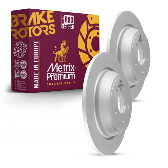 Metrix Premium Chassis Parts - 12.44 inch (316 mm) 2 PC Rear Coated Solid Disc Brake Rotor Fits 15-22 Ford Edge, 17-19 Fusion, 17-20 Lincoln Continental, 16-18 MKX, MKZ, 19-23 Nautilus 682151FZN