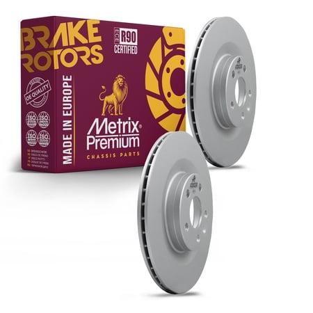 Metrix Premium Chassis Parts - 12.6 inch (320 mm) 2 PC Rear Coated Ventilated Disc Brake Rotor Fits 19-22 Volvo S60, 17-22 S90, V60, 20-22 V60 Cross Country, 18-19 V90, 17-19 V90 18-20 XC60
