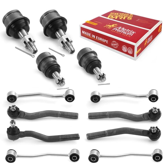 Metrix Premium Chassis Parts - 12 PC Front End Suspension Kit Fits 1999-2004 Jeep Grand Cherokee, ES3472, ES3473, ES3474, ES3475, K3134T, K3185, K3201, K3202, Made in Europe
