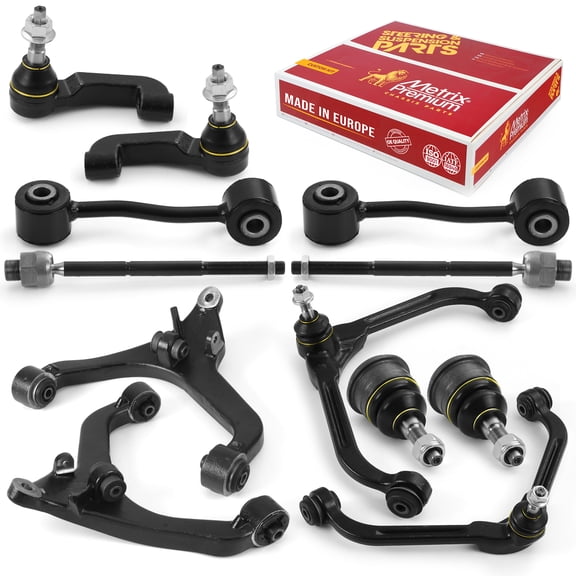 Metrix Premium Chassis Parts - 12 PC Front End Suspension Kit Fits 2002-2004 Jeep Liberty 2.4L, 3.7L, ES3535, ES3536, EV800407, K3199, K7391, RK3198, RK641558, RK641559, Made in Europe