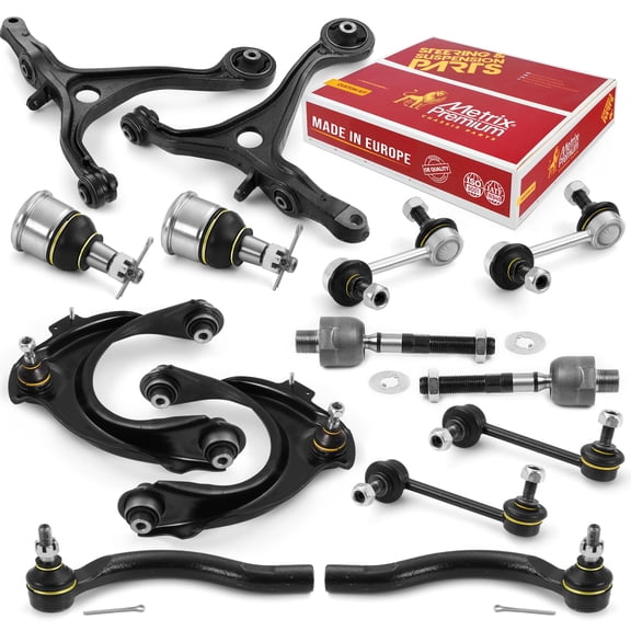 Metrix Premium Chassis Parts - 14 PC Front End Suspension Kit Fits 2004-2008 Acura TSX, 2003-2007 Honda Accord Coupe w/ L4 2.4L, 2003-2007 Honda Accord Sedan w/ L4 2.4L, Made in Europe