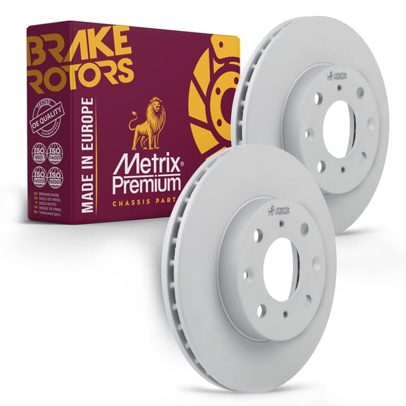 Metrix Premium Chassis Parts - 9.44 inch (239.7mm) 2 PC Front Coated Vented Brake Rotor Fits 1990-2000 Honda Civic, 1990-1991 Honda CRX, 1993-1997 Civic del Sol 96147FZN