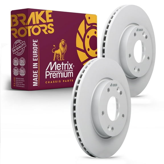 Metrix Premium Chassis Parts - 11.02 inch (280mm) 2 PC Front Coated Vented Brake Rotor Fits Hyundai Kona, Hyundai Venue, Veloster, Elantra, Elantra GT, Elantra Coupe, Kia Soul, Forte, Forte5
