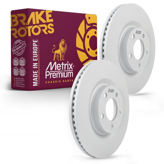 Metrix Premium Chassis Parts - 12.59 inch (319.7mm) 2 PC Front Coated Vented Disc Brake Rotor Fits 2007-2014 Ford Edge, 2007-2015 Lincoln MKX, Replacement 680544FZN, Made in Europe