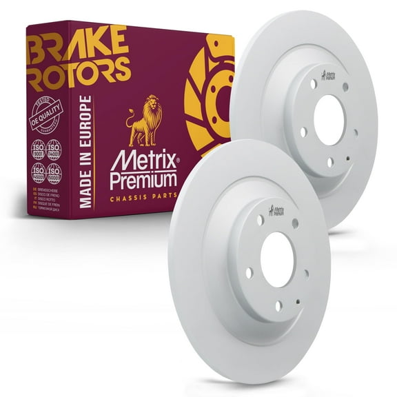 Metrix Premium Chassis Parts - 11.92 inch (302.75mm) 2 PC Rear Coated Solid Disc Brake Rotor Fits 2013-2023 Mazda CX-5, 2020-2023 Mazda CX-30, 2022-2023 MX-30 EV, Replacement 981008FZN Made in Europe