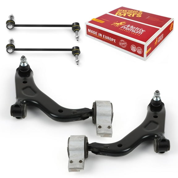 Metrix Premium Chassis Parts - 4 PC Front L/R Lower Control Arm & Front L/R Sway Bar Stabilizer End Link Kit Fits 2009 Ford Flex, Replacement RK620215, RK620214, K750376, K750377