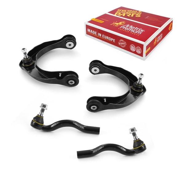 Metrix Premium Chassis Parts - 4 PC Front L/R Upper Control Arm & L/R Outer Tie Rod End Kit Fits 11-15 Dodge Durango, 11-15 Jeep Grand Cherokee, RK621608, RK621607, ES800973, ES800972, Made in Europe