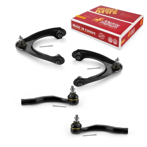 Metrix Premium Chassis Parts - 4 PC Front L/R Upper Control Arm & L/R Outer Tie Rod End Kit Fits 1997-2000 Acura EL, 1996-2000 Honda Civic, Replacement RK90451, RK90450 ES3332R ES3331R Made in Europe