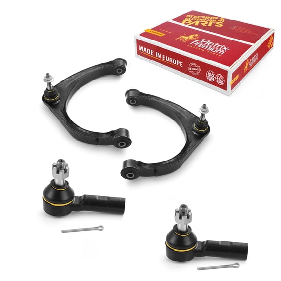 Metrix Premium Chassis Parts - 4 PC Front L/R Upper Control Arm & L/R Outer Tie Rod End Kit Fits 2011-2012 Ram 1500, 2009-2010 Dodge Ram 1500, Replacement RK643074, RK643073, ES80574, Made in Europe