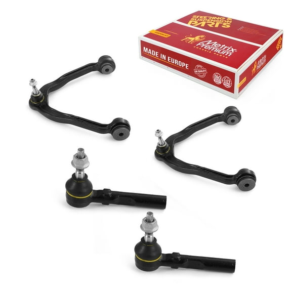 Metrix Premium Chassis Parts - 4 PC Front L/R Upper Control Arm & Outer Tie Rod End Kit Fits 03-05 Chevrolet Express 2500 AWD, RWD, 03-14 GMC Savana 1500, Replacement RK80942, ES80311, Made in Europe