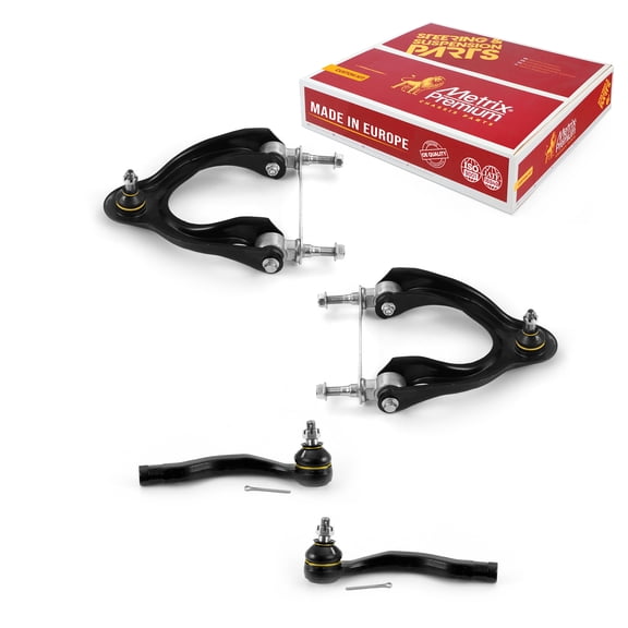 Metrix Premium Chassis Parts - 4 PC Front L/R Upper Control Arm & Outer Tie Rod End Kit Fits 92-95 Honda Civic, 93-97 Civic del Sol, 94-01 Acura Integra RK90449 RK90448 ES3332R ES3331R Made in Europe