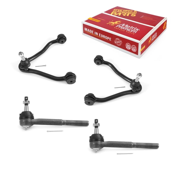 Metrix Premium Chassis Parts - 4 PC Front L/R Upper Control Arm & Outer Tie Rod End Kit Fits 96-02 Chevrolet Express 2500, Express 3500, 88-00 GMC C2500, RK621233, RK621234, ES2836RL, Made in Europe