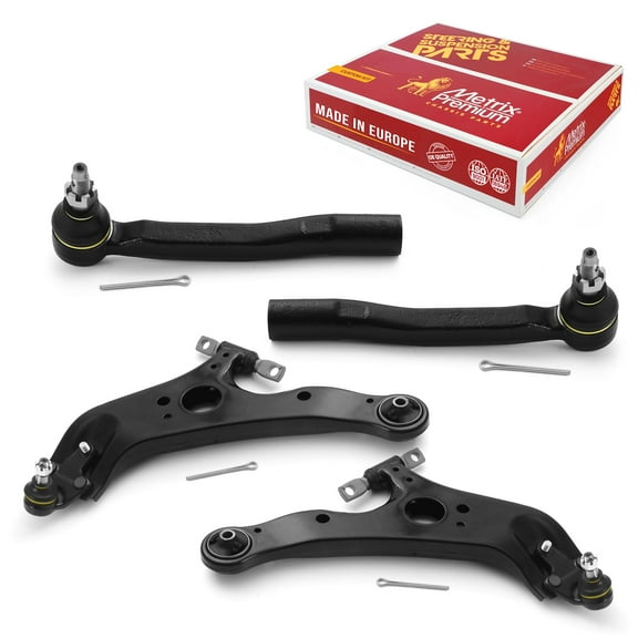 Metrix Premium Chassis Parts - 4 PC Front Outer Tie Rod End & Front Lower Control Arm Kit Fits 2011-2020 Toyota Sienna, Replacement ES800998, ES800997, RK622036, RK622035
