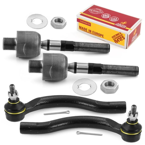 Metrix Premium Chassis Parts - 4 PC Inner & Outer Tie Rod End Kit Fits 2004-2008 Acura TSX, 2003-2007 Honda Accord, Replacement EV80210, ES80287, ES80288