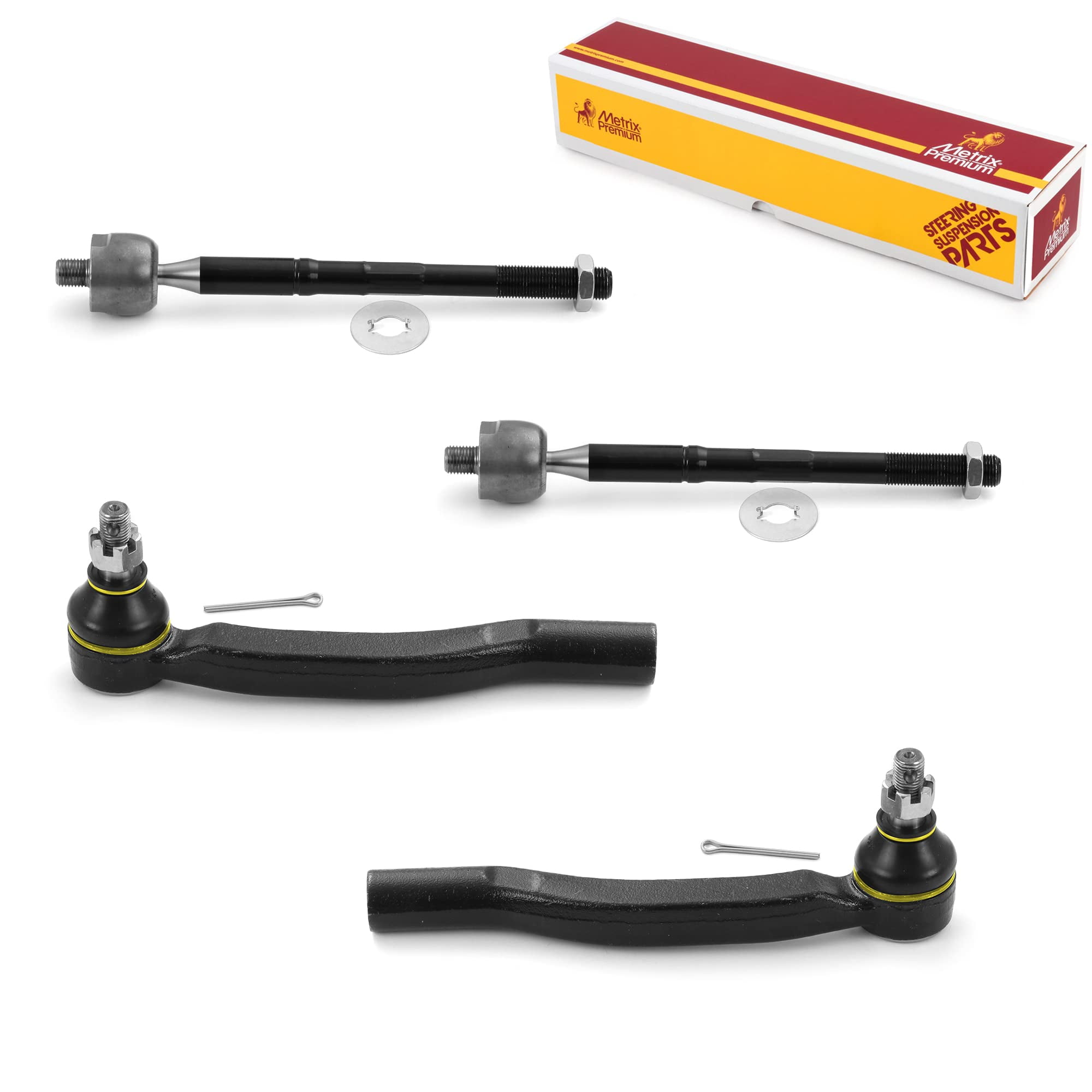 Metrix Premium Chassis Parts - 4 PC Inner & Outer Tie Rod End Kit Fits 2004-2010 Toyota Sienna, Replacement EV80893, ES80627, ES80626