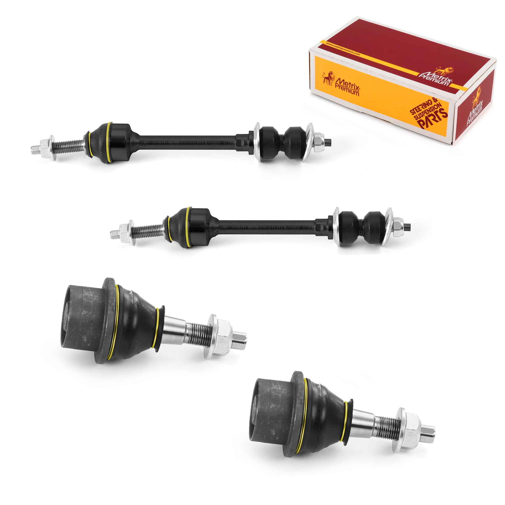 Metrix Premium Chassis Parts - 4 PC L/R Front Sway Bar Stabilizer End Link & L/R Front Lower Ball Joint Kit Fits 13-18 Ram 1500 RWD, 19-22 Ram 1500 Classic, Replacement K80894, K500286