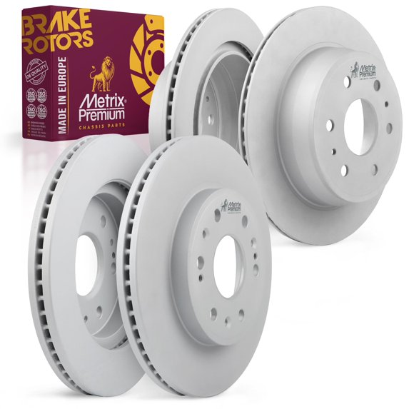 Metrix Premium Chassis Parts - 4 PCS Front/Rear Coated Brake Rotor Kit Fits Cadillac Escalade, Chevrolet Avalanche, Silverado 1500, GMC Yukon, XL, XL 1500, Sierra 1500, 580279FZN, 580422FZN