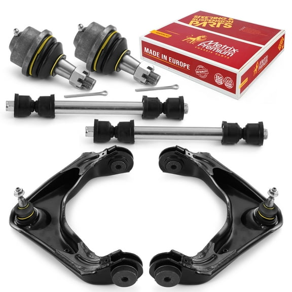 Metrix Premium Chassis Parts - 6 PC Front End Suspension Kit Fits 2002-06 Chevrolet Avalanche 2500, 01-03 Silverado 1500 HD, 2001-2003 GMC Sierra 1500 HD, 2007-2010 Sierra 3500 HD, Made in Europe
