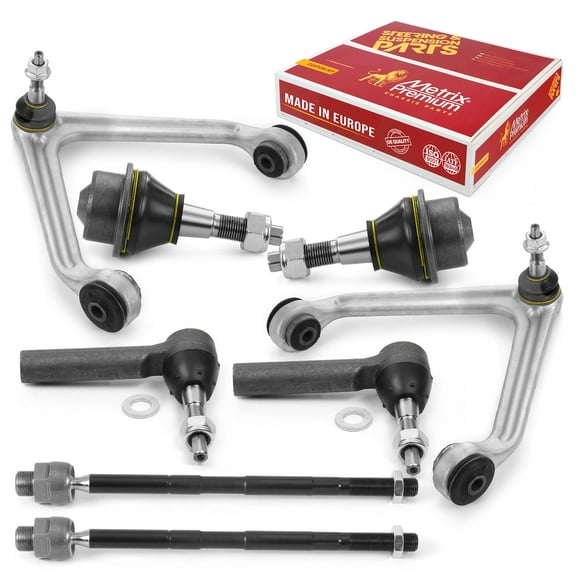 Metrix Premium Chassis Parts - 8 PC Front End Suspension Kit Fits 02-05 Dodge Ram 1500 4WD, 02-05 Ram 1500 RWD, Replacement Ball Joints, Tie Rod Ends, Sway Bar Links, Control Arms, Made in Europe