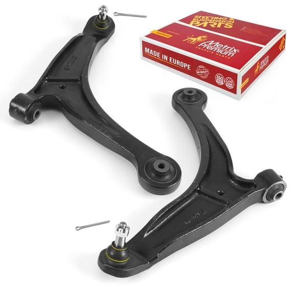 Metrix Premium Chassis Parts - Front Left & Right Lower Control Arm w Ball Joint & Bushing Assembly Kit Fits 2006-2014 Honda Ridgeline, Replacement RK621545, RK621546, Made in Europe