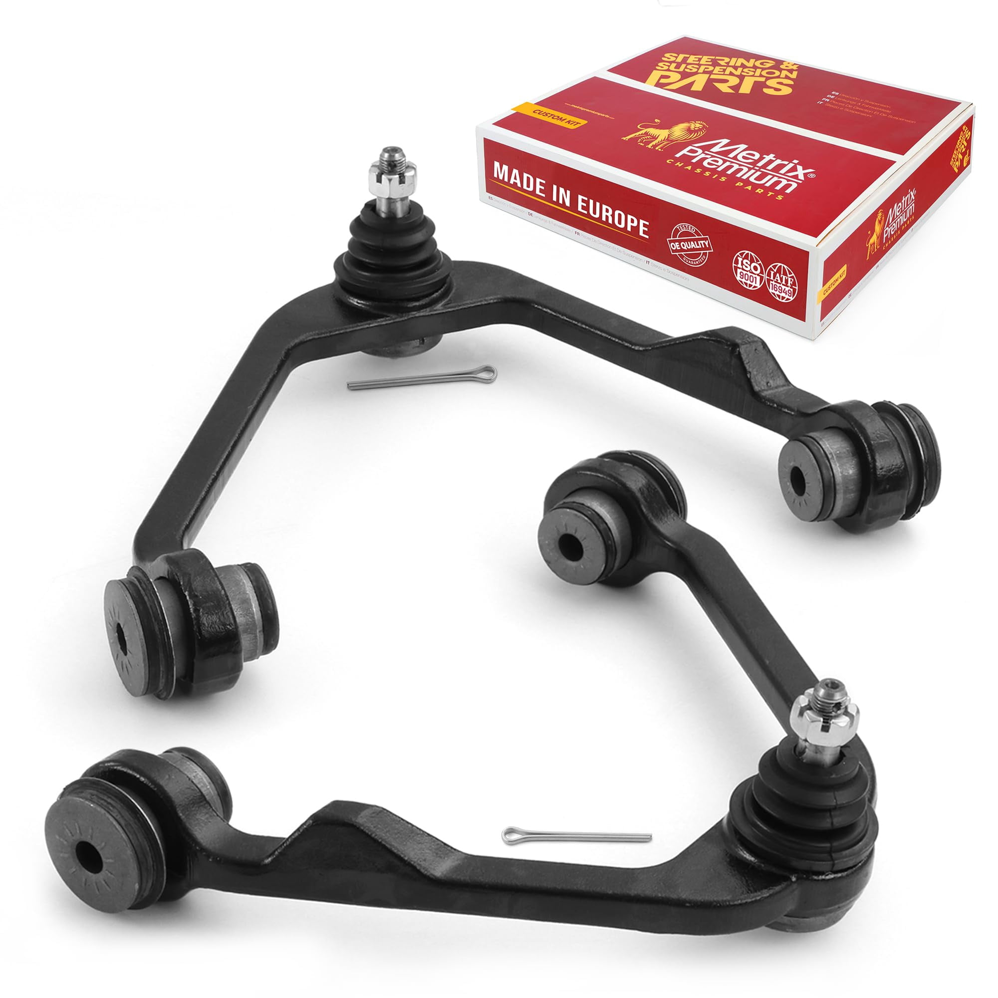 Metrix Premium Chassis Parts - Front Left & Right Upper Control Arm w Ball Joint & Bushing Assembly Kit Fits 04 Ford F-150 Heritage, 97-02 Expedition RWD, 97-03 F-150, RK8726, RK8728, Made in Europe