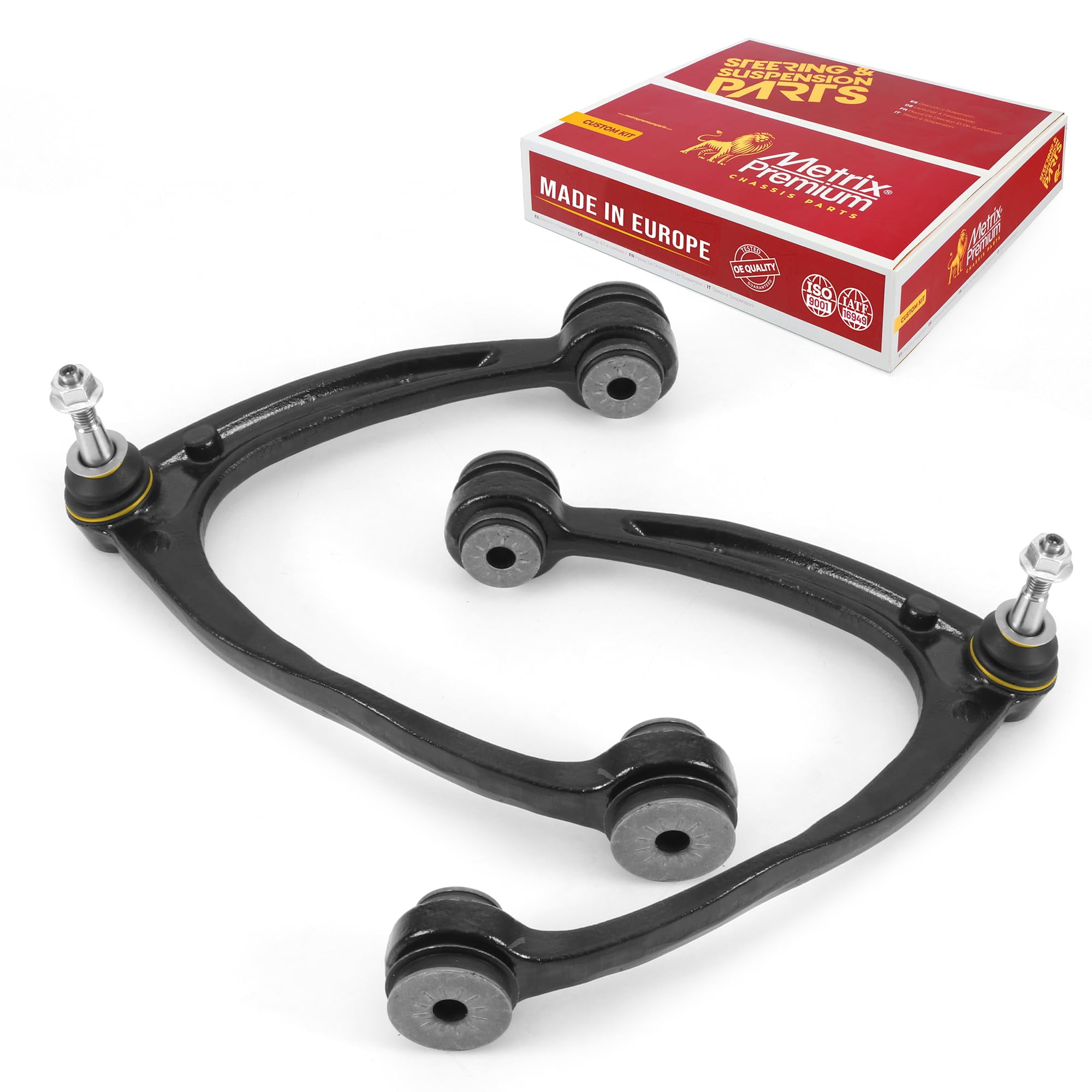 Metrix Premium Chassis Parts - Front Left & Right Upper Control Arm w Ball Joint & Bushing Assembly Kit Fits 15-16 Cadillac Escalade, 14-15 Chevrolet Silverado 1500, RK80670, RK80669