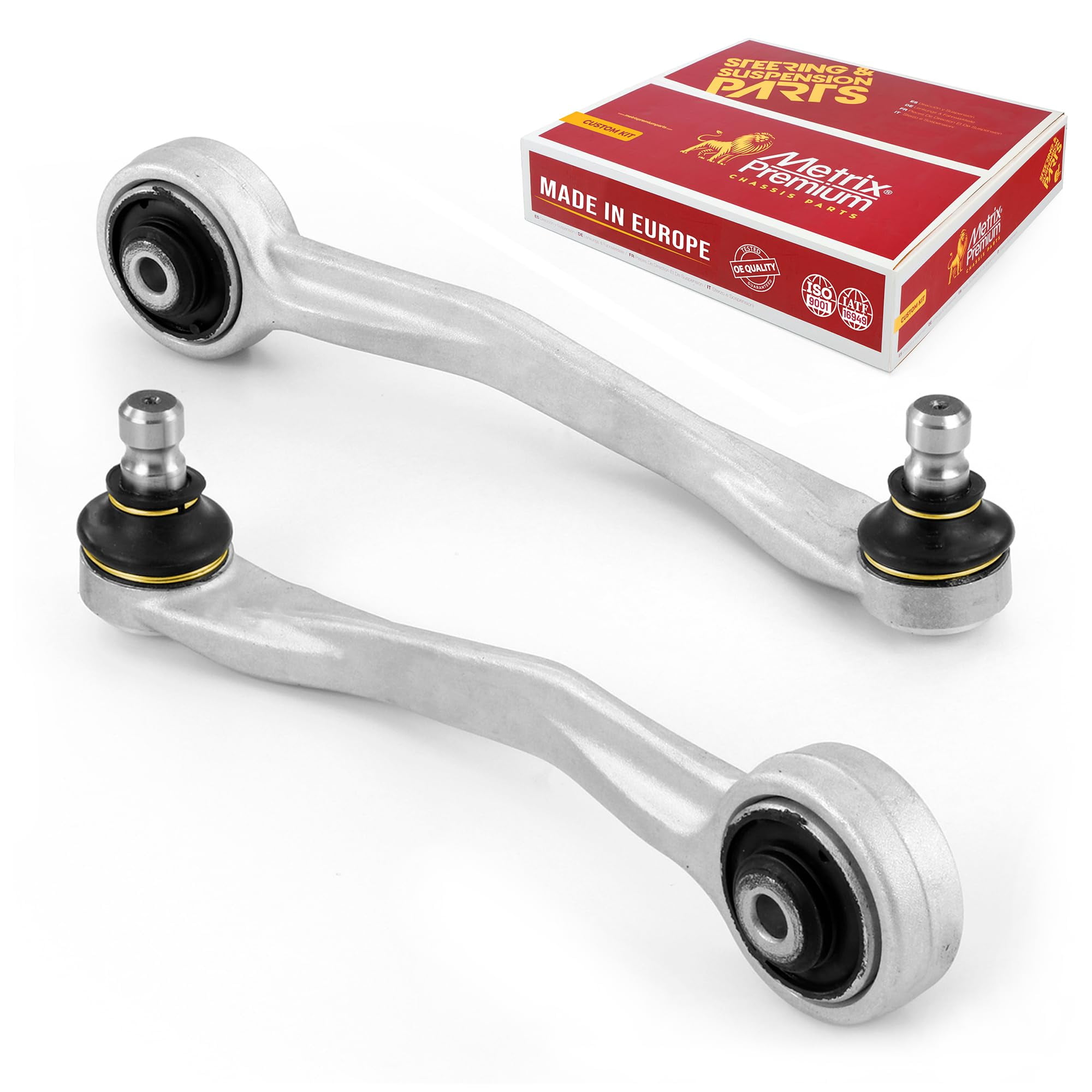 Metrix Premium Chassis Parts - Front Left & Right Upper Rearward Control Arm w Ball Joint & Bushing Assembly Kit Fits 13-15 Audi A5, 13-17 A5 Quattro, 13-16 allroad, 13-17 Q5, RK621123 Made in Europe