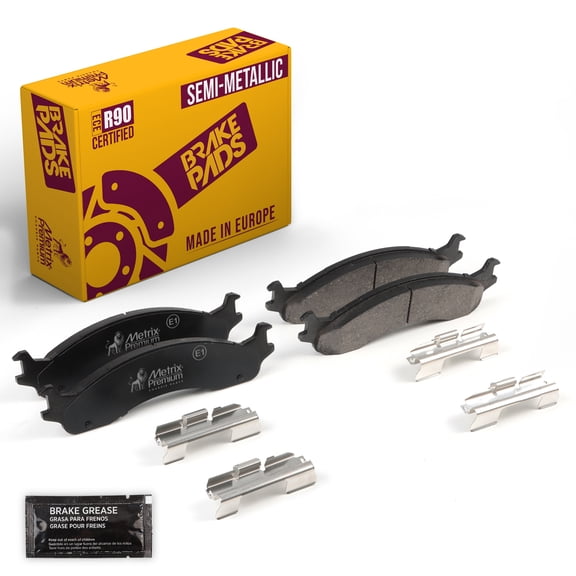 Metrix Premium Chassis Parts - Front&Rear Semi-Metallic Disc Brake Pad Set D655 Fits 1998 Dodge B2500, B3500, 98-03 Ram 2500 Van, 99-03 3500 03-07 Ford E-250, 95-02 E-250 Econoline