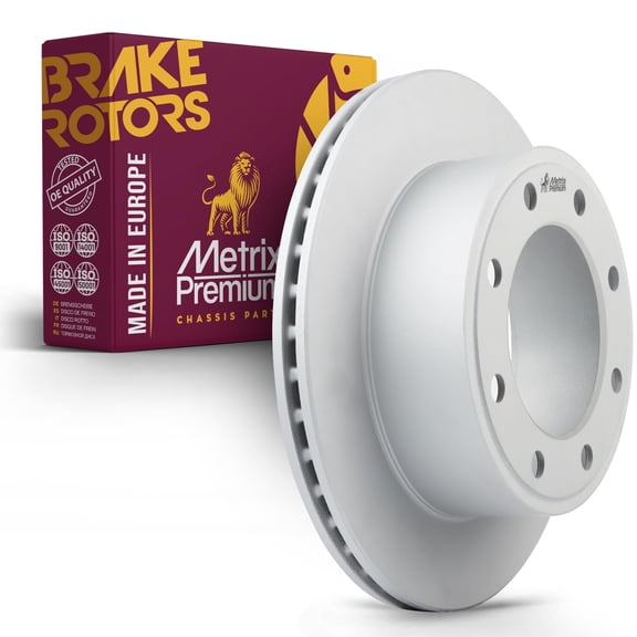 Metrix Premium Chassis Parts -Rear Coated Vented Disc Brake Rotor Fits Ford F-250 Super Duty,Ford F-350 Super Duty,Replacement 09.B544.10,Made in Europe