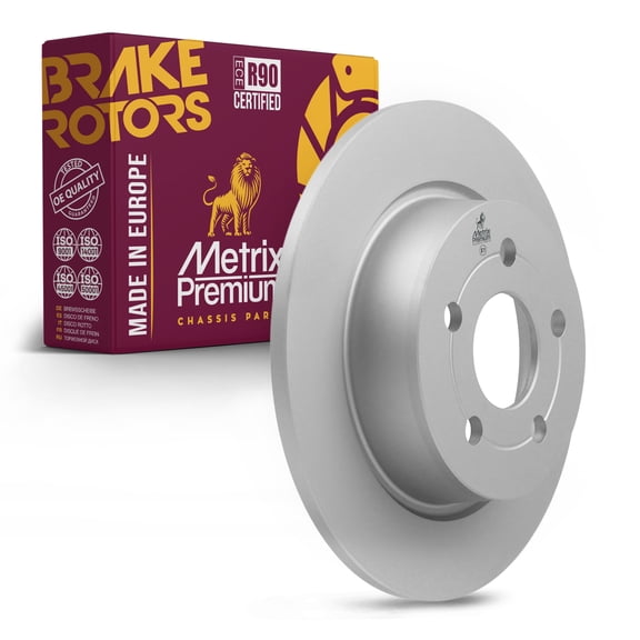 Metrix Premium Chassis Parts - 11.02 inch (280 mm) Rear Coated Solid Disc Brake Rotor Fits 2018-2023 Ford Transit Connect Replacement 682502FZN Made in Europe