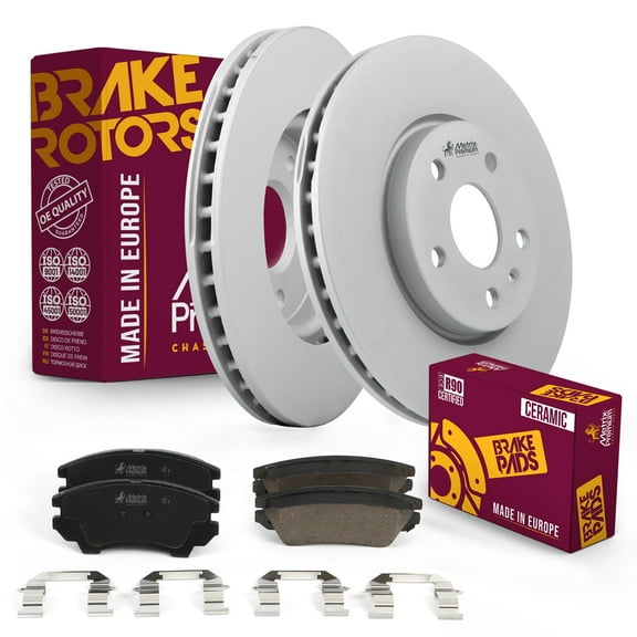 Metrix Premium Chassis Parts - Front Ceramic Disc Brake Pad Set & Vented Brake Rotor Kit Fits 2010-2015 Chevrolet Camaro, Made in Europe