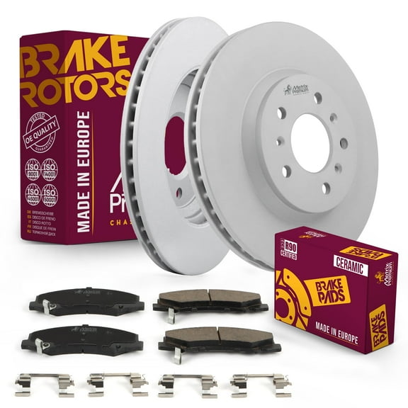 Metrix Premium Chassis Parts Front Ceramic Disc Brake Pad Set & Vented Brake Rotor Kit Fits Buick Lucerne, Chevrolet Impala, Impala Limited, Monte Carlo