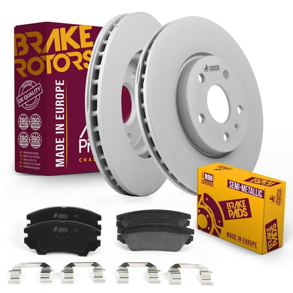 Metrix Premium Chassis Parts - Front Semi-Metallic Disc Brake Pad Set & Vented Brake Rotor Kit Fits 2010-2015 Chevrolet Camaro, Made in Europe