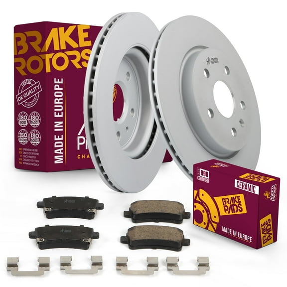Metrix Premium Chassis Parts - Rear Ceramic Disc Brake Pad Set & Vented Brake Rotor Kit Fits Buick LaCrosse, Buick Regal, Cadillac XTS, Chevrolet Impala, Malibu, Made in Europe