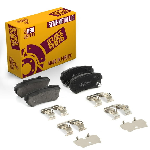 Metrix Premium Chassis Parts -Rear Semi-Metallic Disc Brake Pad Set D1544-D1157 Fits Hyundai Elantra,Tucson,Kia Cadenza,Forte,Forte Koup,Optima,Sportage